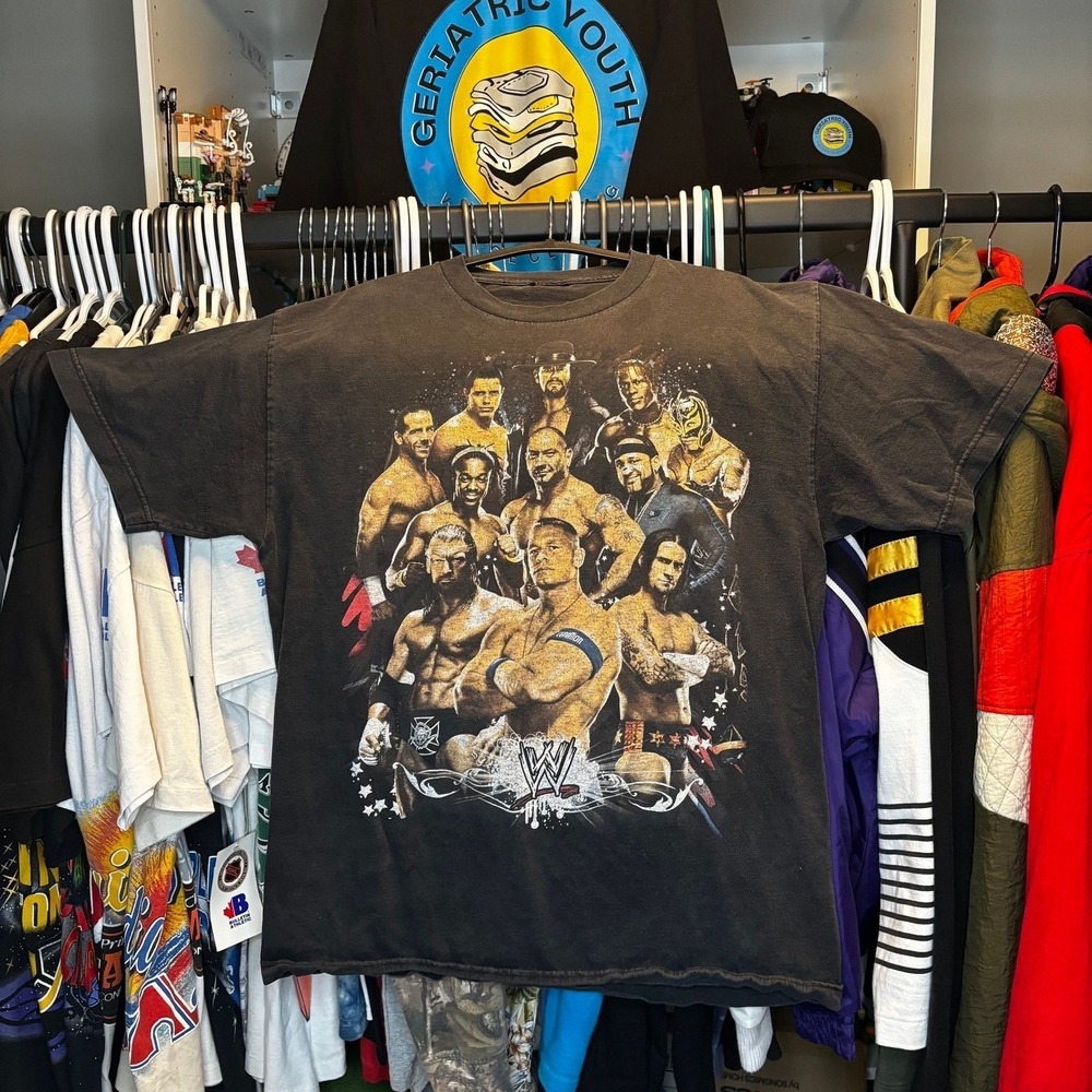 2008 WWE Superstars Double Sided Wrestling Tee John Cena Undertaker Randy Orton